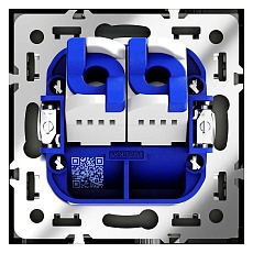 Розетка компьютерная встраиваемая Voltum S70 двойная RJ45+RJ45 кат.6, (черный матовый) VLS060208 1