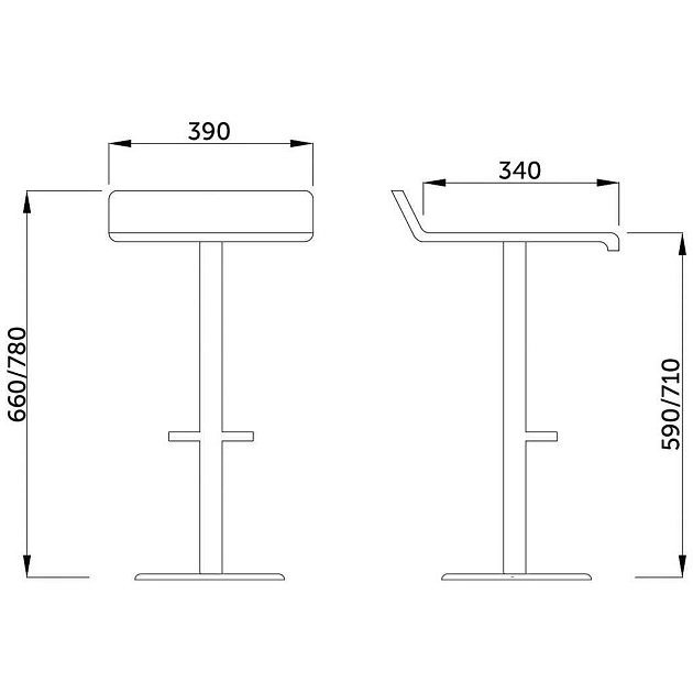 Барный стул AksHome Slim кремовый, экокожа 27627 изображение 2 Барный стул AksHome Slim кремовый, экокожа 27627 Фото № 2