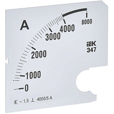Шкала сменная для амперметра Э47 4000/5А класс точности 1,5 96х96мм IEK IPA20D-SC-4000