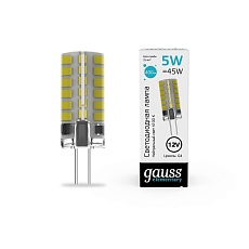 Лампа cветодиодная Gauss G4 5W 4100K прозрачная 18725 4