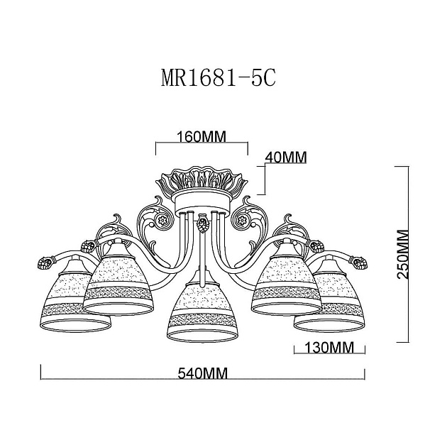 Потолочная люстра MyFar Nile MR1681-5C изображение 2 Потолочная люстра MyFar Nile MR1681-5C Фото № 2