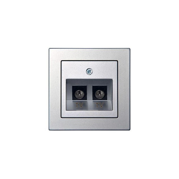 ТВ-розетка двойная оконечная Liregus Epsilon серебро 28-1823 изображение 1 ТВ-розетка двойная оконечная Liregus Epsilon серебро 28-1823 Фото № 1