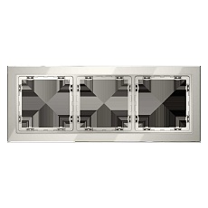 Рамка стеклянная Voltum S70 на 3 поста, (кашемир, стекло) VLS110303 2
