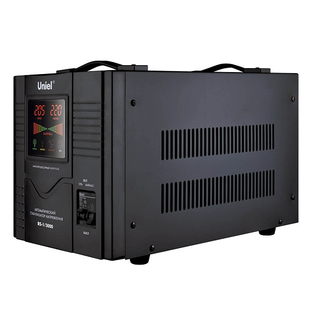 Стабилизатор напряжения Uniel 3000ВА RS-1/3000 03111 изображение 1 Стабилизатор напряжения Uniel 3000ВА RS-1/3000 03111 Фото № 1