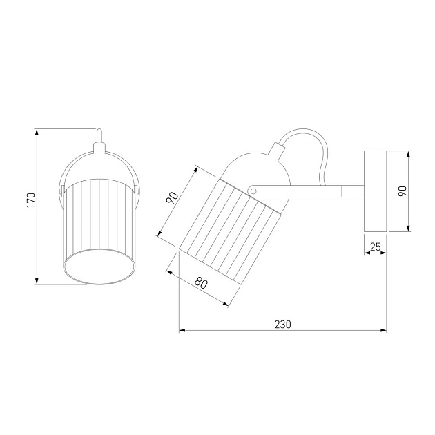 Спот Eurosvet Mars 20122/1 черный/тертый серый Фото № 2