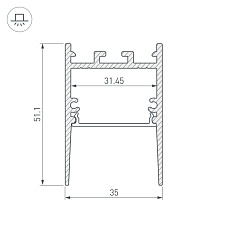 Профиль Arlight SL-Comfort-3551-2000 Anod Black 031730 1