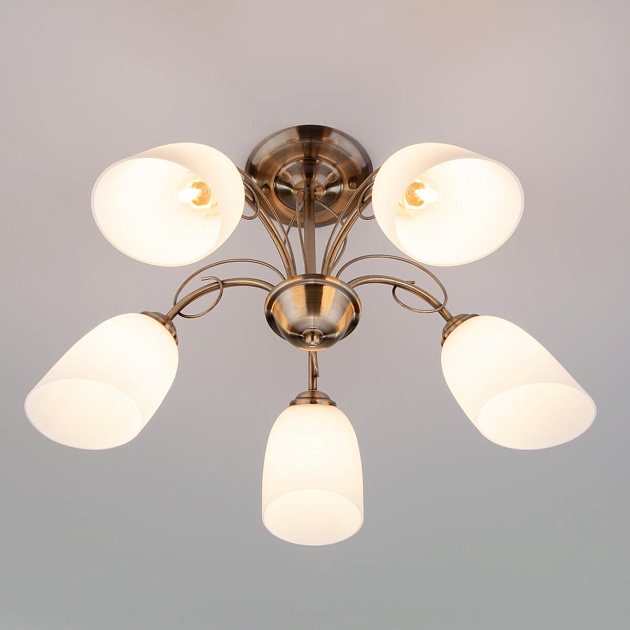 Подвесная люстра Eurosvet 30107/5 античная бронза изображение 3 Подвесная люстра Eurosvet 30107/5 античная бронза Фото № 3