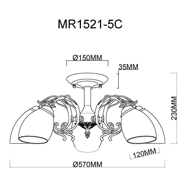 Потолочная люстра MyFar Biene MR1521-5C Фото № 3