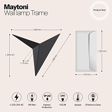 Настенный светодиодный светильник Maytoni Trame C808WL-L3B 2