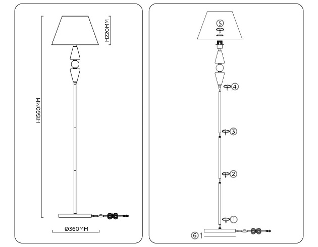 Торшер Ambrella light High light LH75265 Фото № 6