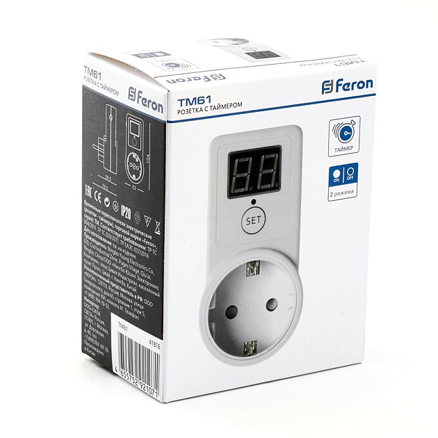 Розетка с таймером Feron TM61 41816 Фото № 4