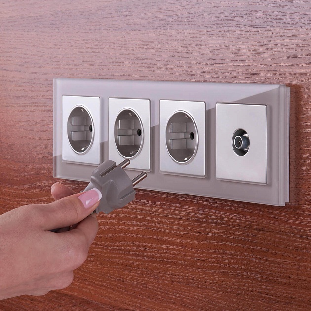 Розетка с заземлением Werkel серебряный W1171006 4690389157707 Фото № 10
