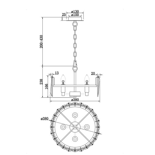 Подвесная люстра Maytoni Puntes MOD043PL-04CH Фото № 2