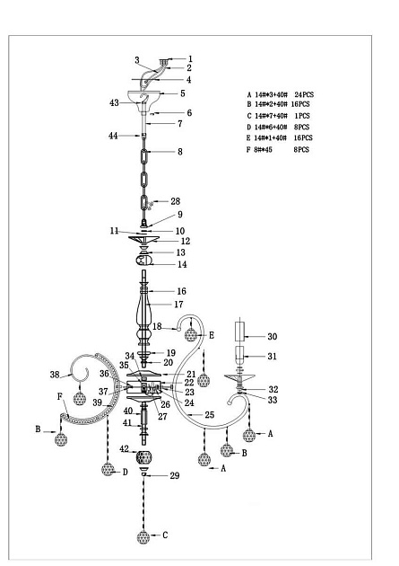 Подвесная люстра Osgona Elegante 708082 изображение 3 Подвесная люстра Osgona Elegante 708082 Фото № 3