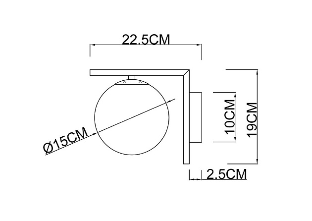 Бра Arte Lamp Bolla-Unica A1924AP-1BK Фото № 2