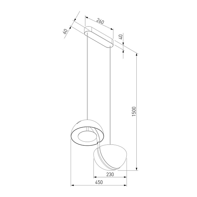 Подвесной светодиодный светильник Eurosvet Emisfero 50083/2 LED золото Фото № 2