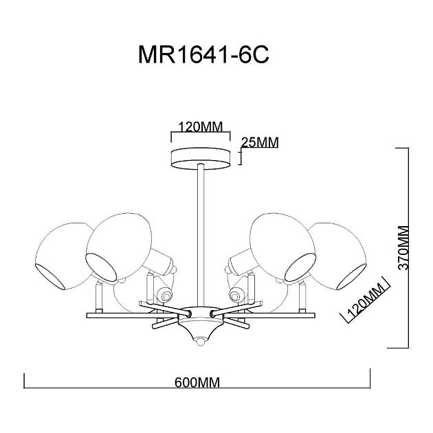 Потолочная люстра MyFar Diana MR1641-6C Фото № 2