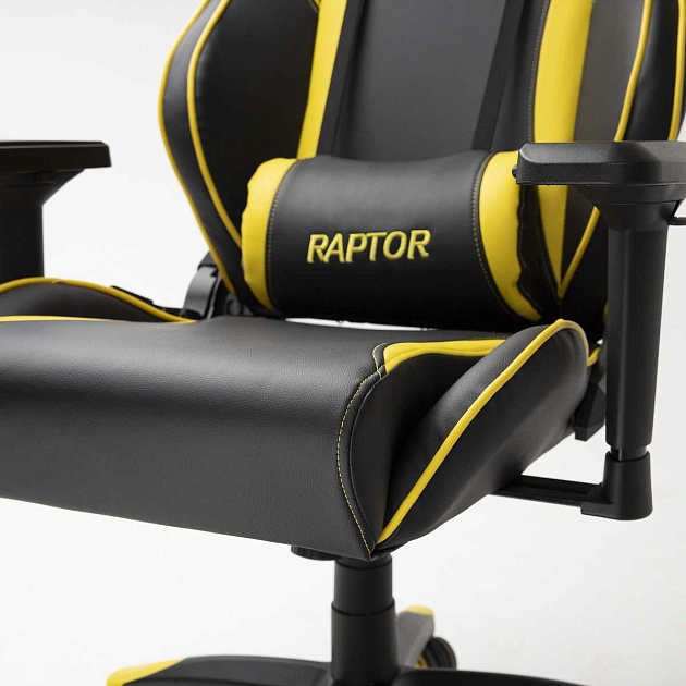 Игровое кресло AksHome Raptor желтый + черный, экокожа 45722 изображение 9 Игровое кресло AksHome Raptor желтый + черный, экокожа 45722 Фото № 9