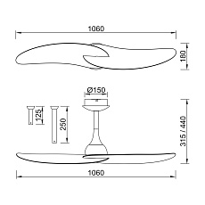 Люстра-вентилятор Mantra IPANEMA II 9038 4