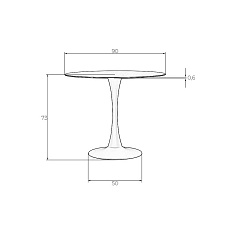Стол обеденный DOBRIN MIA (белая столешница, белое основание) 219TD-LMZL MIA 2