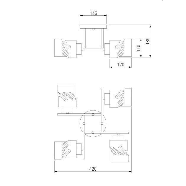 Потолочная люстра Eurosvet Hilari 30165/4 черный жемчуг изображение 2 Потолочная люстра Eurosvet Hilari 30165/4 черный жемчуг Фото № 2