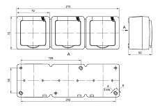 Розетка тройная 2P+PE IEK Germes Plus с крышкой дымчатый ERMP32-K03-16-54-EC 1