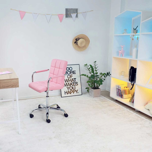 Поворотное кресло AksHome Rosio розовый, экокожа 58826 изображение 6 Поворотное кресло AksHome Rosio розовый, экокожа 58826 Фото № 6