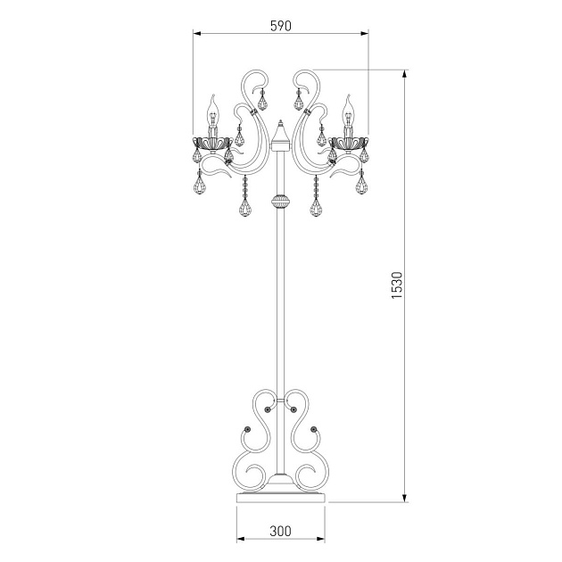 Торшер Eurosvet 12205/3F белый Strotskis Фото № 2
