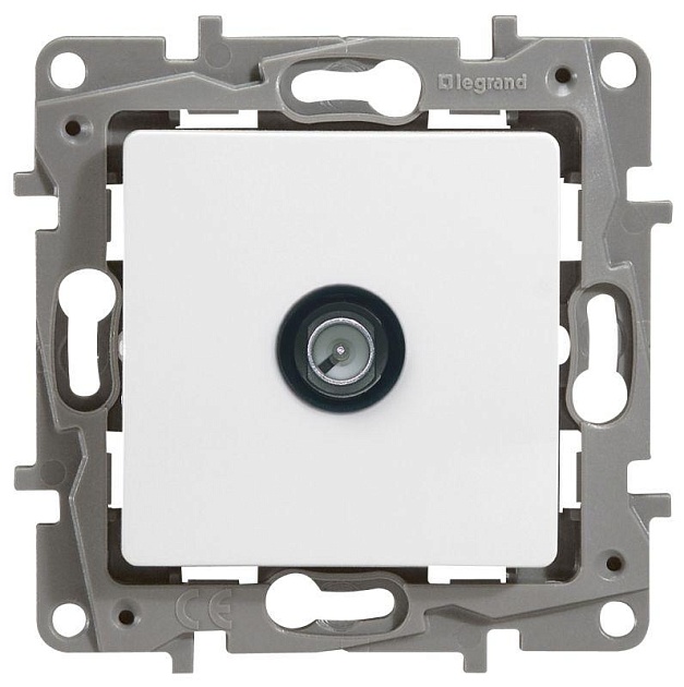 ТВ-розетка оконечная Legrand Etika белая 672265 Фото № 1
