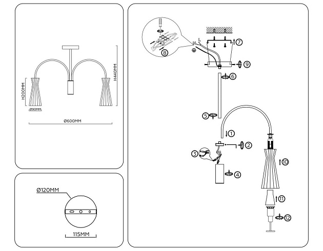 Люстра на штанге Ambrella light High light LH55701 Фото № 6