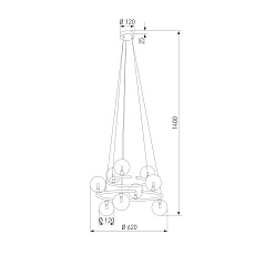 Подвесная люстра TK Lighting 6845 Anabelle 1
