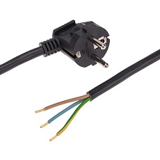 Шнур электрический с вилкой ПВС 3х1,5 мм2 1,5м (черный) REXANT 11-1324