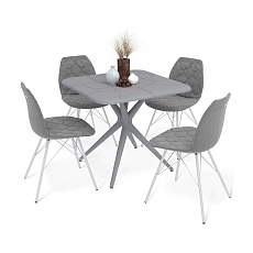 Обеденная группа Sheffilton SHT-DS211 серый/серый туман/хром лак 8550641901