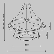 Подвесной светодиодный светильник Maytoni Breeze MOD281PL-L80BS3K 1