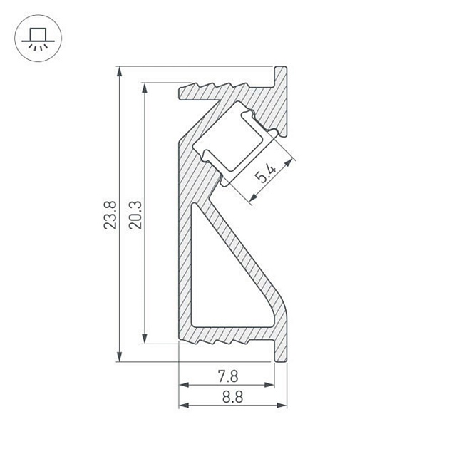 Профиль Arlight SL-BEVEL-2000 ANOD0 031120(1) изображение 2 Профиль Arlight SL-BEVEL-2000 ANOD0 031120(1) Фото № 2
