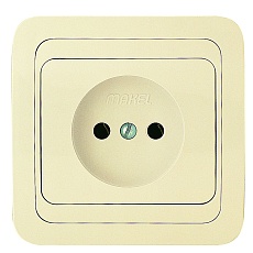 Розетка Makel 1-м СП Mimoza без заземл. крем/крем. 25022 бакелит