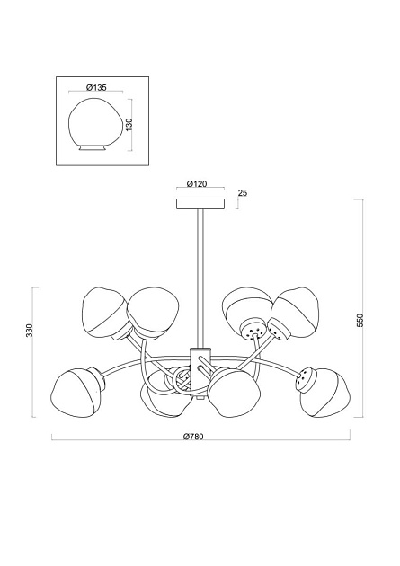 Люстра Freya FR8017PL-08MG Фото № 3