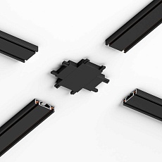 Соединитель четырёхсторонний для накладного шинопровода Elektrostandard Flat Magnetic 85003/00 черный a063738 1