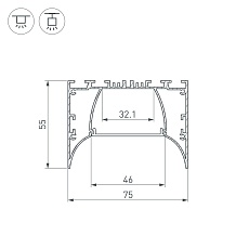Профиль Arlight ARH-Power-7555-Comfort-2000 Anod 036355 1
